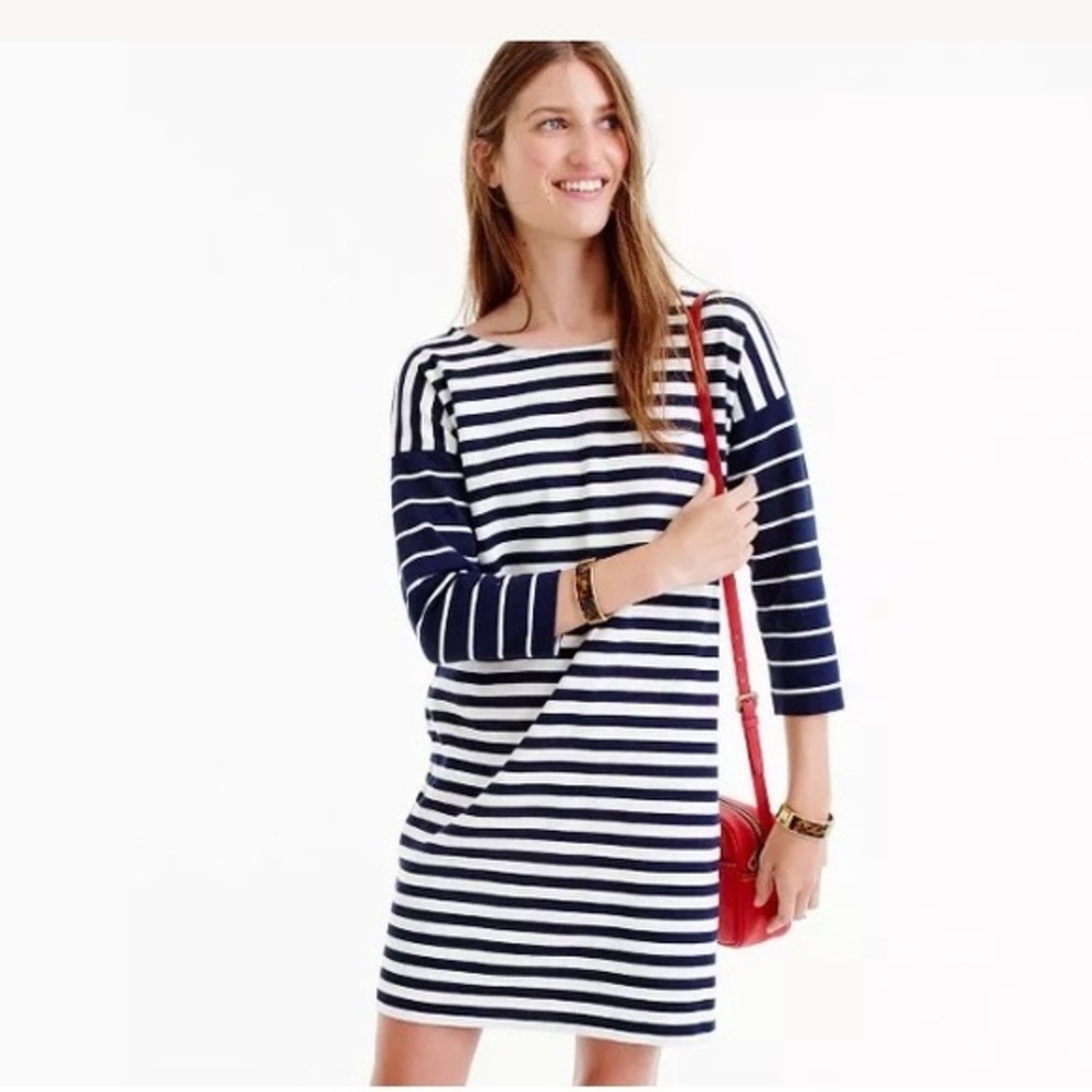 JCREW Blue and White Striped Dress SIZE 12